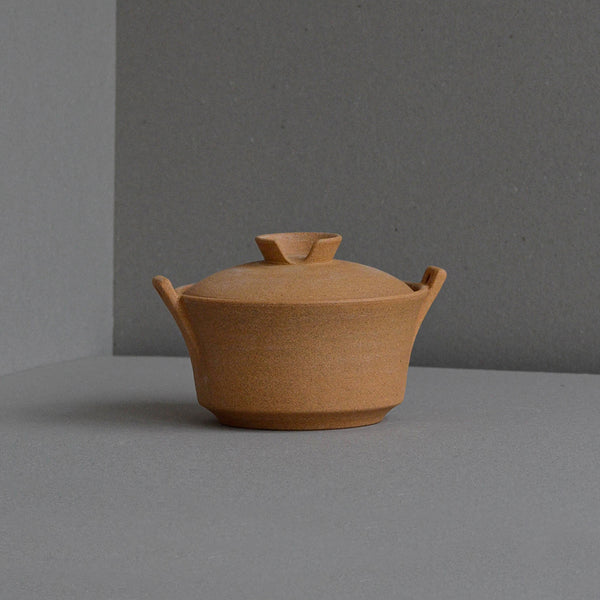 Stoneware ceramic mini casserole, unglazed, snow white - Nom Living