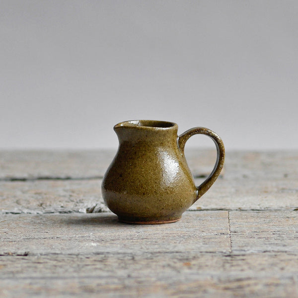 Ceramic Cream Jug with Handle, Green - Nom Living