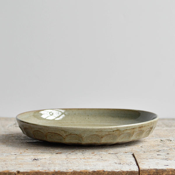 Ceramic Stoneware Facet Dinner Plate Medium-Celadon - Nom Living