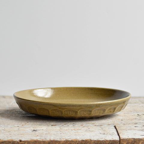 Facet Deep Dinner Plate - Green