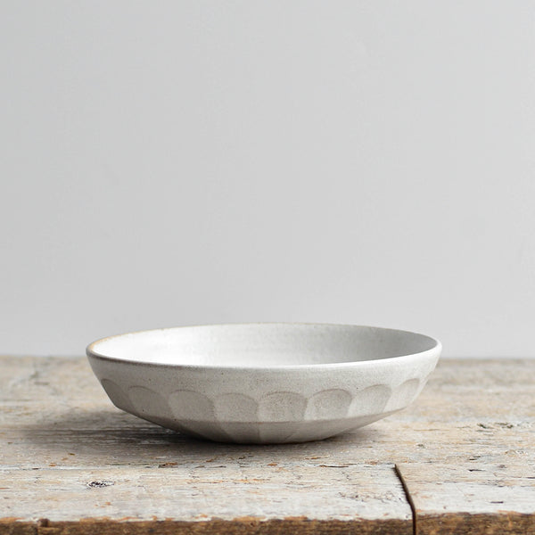 Stoneware Ceramic, Facet Pasta Bowl-Snow-White - Nom Living