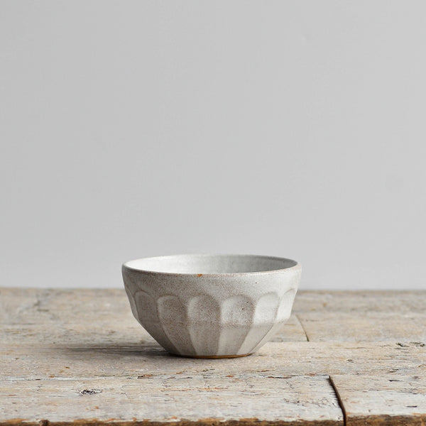 Stoneware ceramic Facet Collection, Small Side Bowl, Snow White - Nom Living