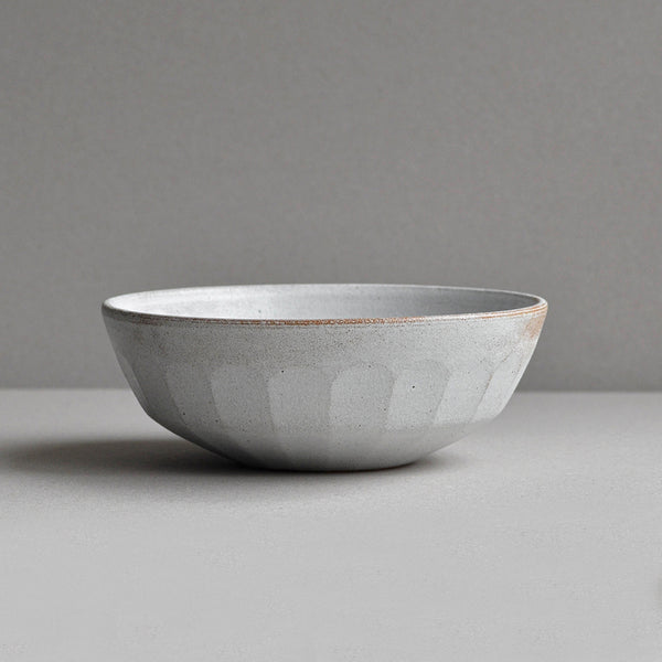 Stoneware ceramic Facet Collection, Large Bowl, Snow White - Nom Living