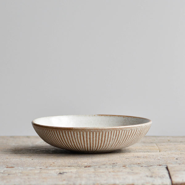 Ceramic Fluted Pasta Bowl, Small, White - Nom Living