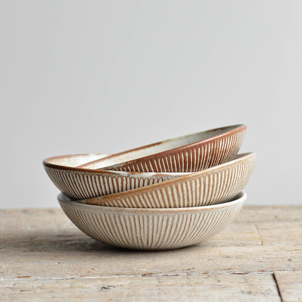 Ceramic Fluted Pasta Bowl, Small, Stack - Nom Living