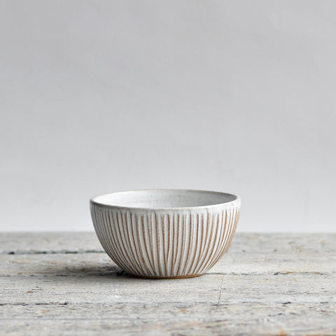 Small Fluted Round Bowl, Snow White