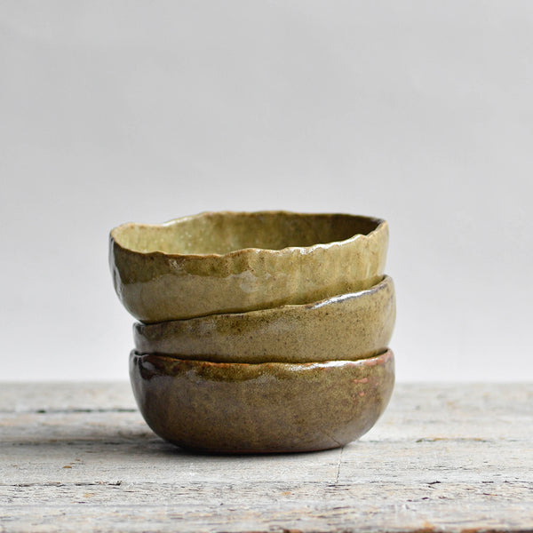 Ceramic Everyday Bowl, Dessert, Breakfast, Starter, Green, Stack - Nom Living