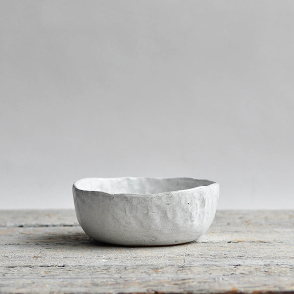 Ceramic Everyday Bowl, Dessert, Breakfast, Starter, White - Nom Living