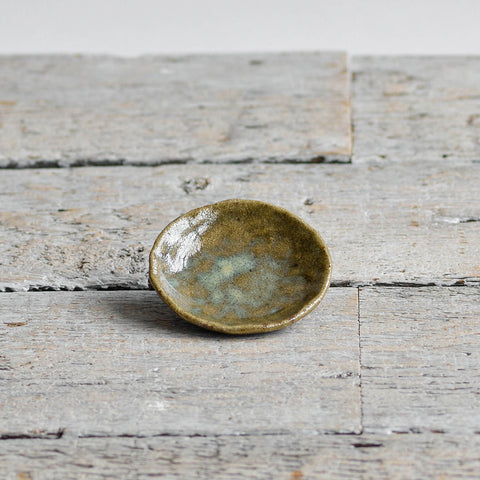 Mini Pinch Dish, Green Glass Glaze