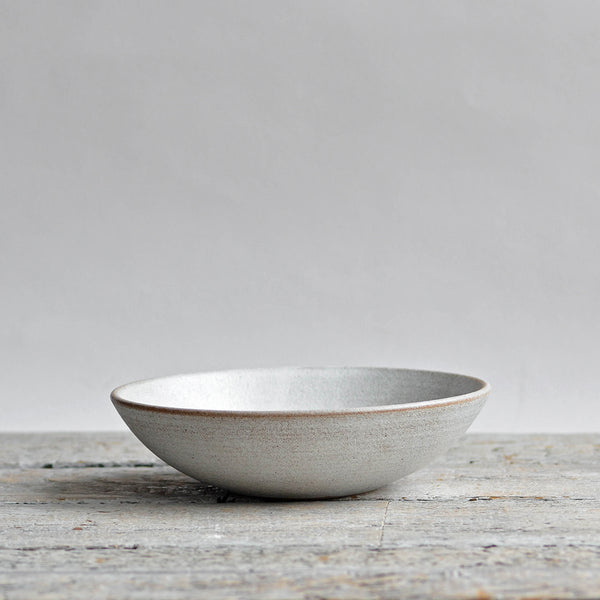 Ceramic Hand Thrown Pasta Bowl, Small, Snow White - Nom Living