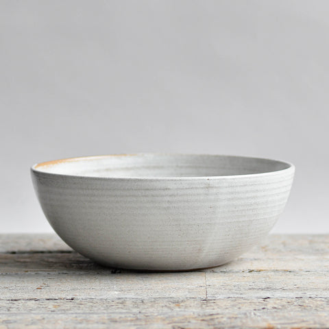 Hand Thrown Salad Bowl, Snow White