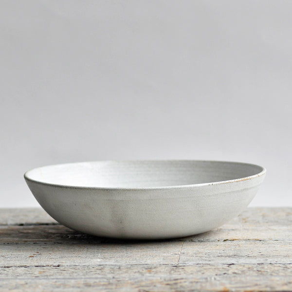 Ceramic Hand Thrown Serving Bowl, Small, Snow White - Nom Living