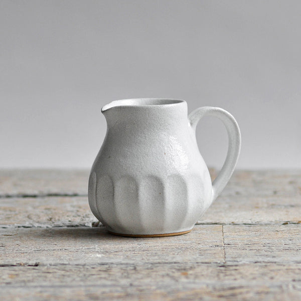 Ceramic Large Water Jug with Handle, Snow White - Nom Living