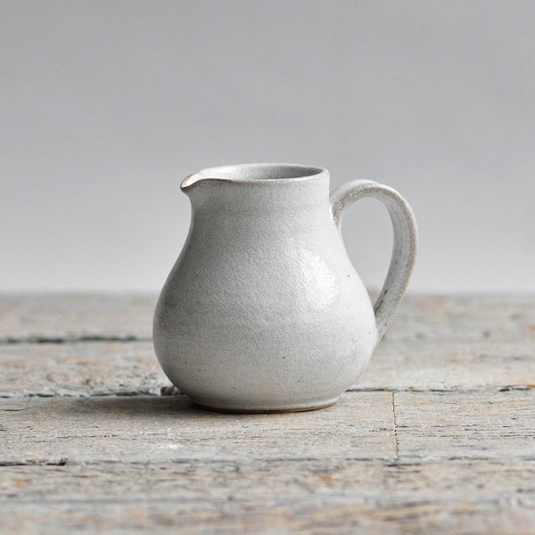 Ceramic Medium Jug with Handle, Snow White - Nom Living