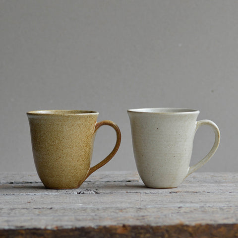 Pair of Tulip Stoneware Mugs, Sand Light & Dark