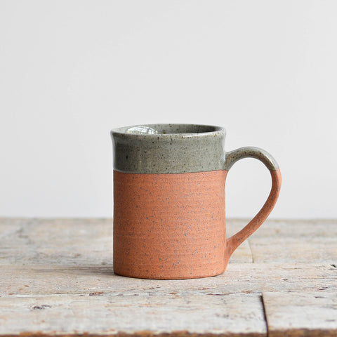 Stoneware Mug, Celadon Speckle Unglazed