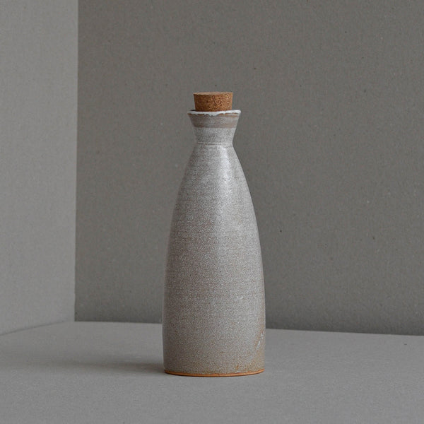 Stoneware Bottle, Large Snow Rust With Cork Stopper - Nom Living