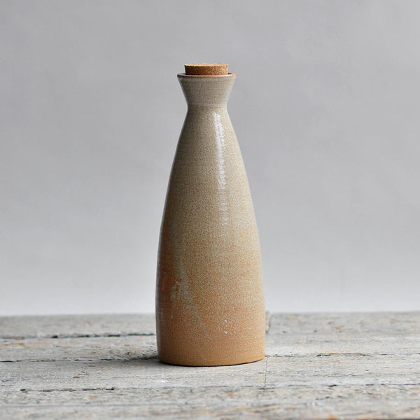 Stoneware Bottle, Large Snow Rust With Cork Stopper - Nom Living