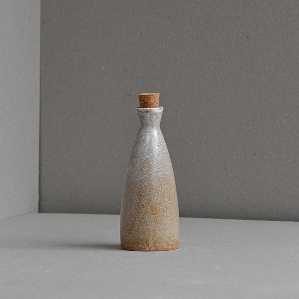Stoneware Bottle, Large Snow Rust With Cork Stopper - Nom Living