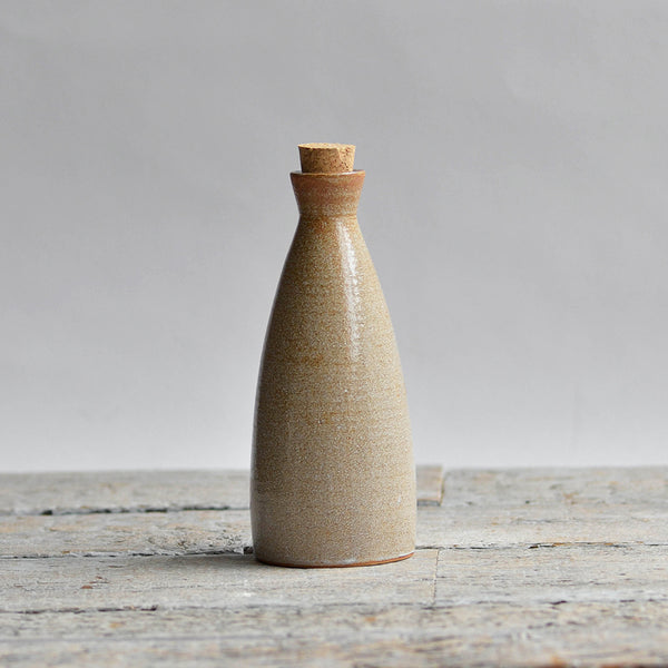 Stoneware Bottle, Large Snow Rust With Cork Stopper - Nom Living