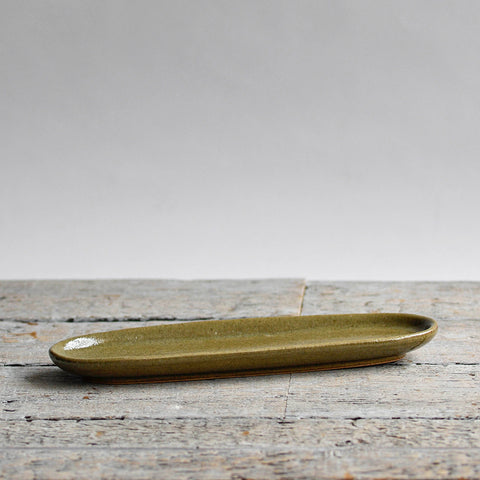 Small Oval Narrow Tray, Green