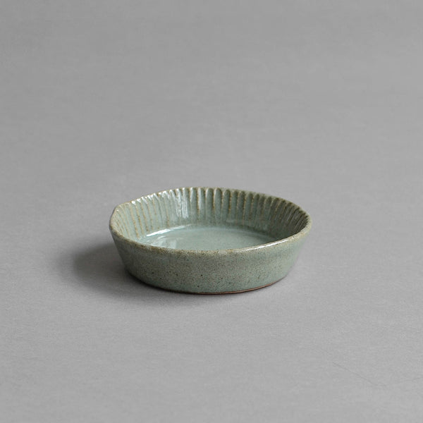 Ceramic Small Fluted Dish, Tartlet Mould, Celadon - Nom Living