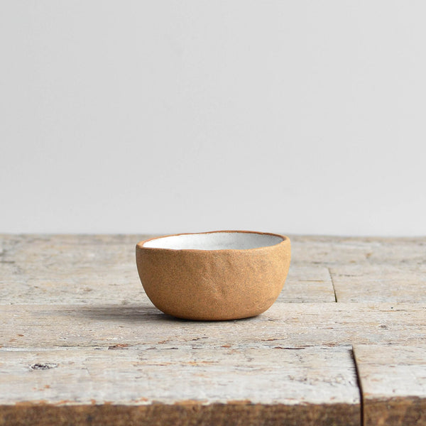  Stoneware Rustic Pinch Bowl Snow White-Unglazed - Nom Living
