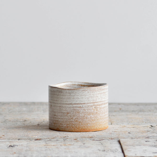 Hand Thrown Stoneware Souffle Ramekin Dish, Snow White Thin - Nom Living