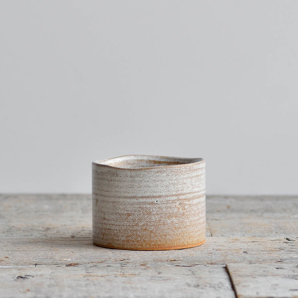 Hand Thrown Stoneware Souffle Ramekin Dish, Snow White Thin - Nom Living