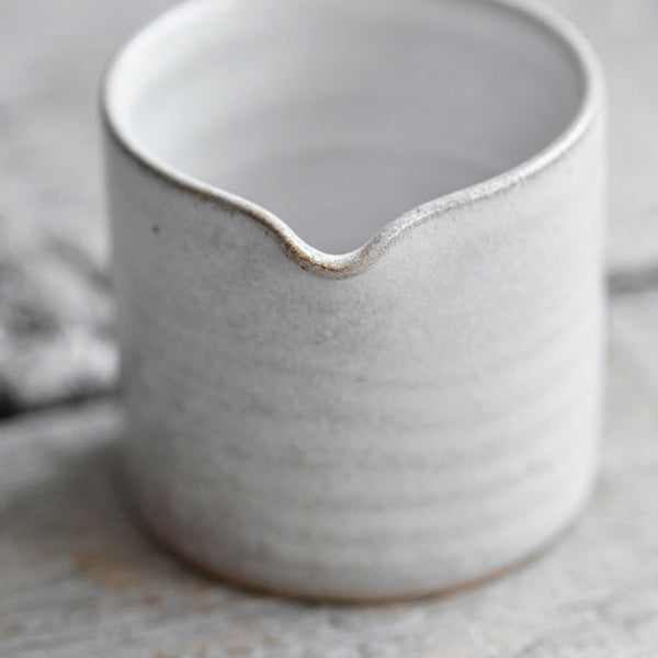 Ceramic Small Sauce Jug Creamer Pourer, White, Spout - Nom Living