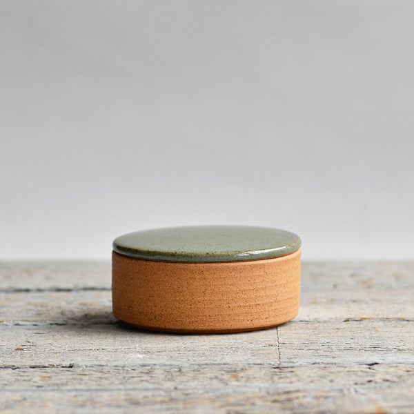 Ceramic Stackable Ramekin with Lid, Celadon and Unglazed - Nom Living