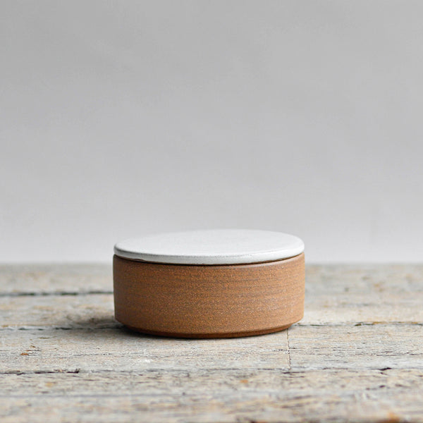 Ceramic Stackable Ramekin with Lid, White and Unglazed - Nom Living