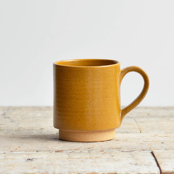 Nom Living - Stackable Ceramic Large Tea Mug, Yellow Ochre Brown