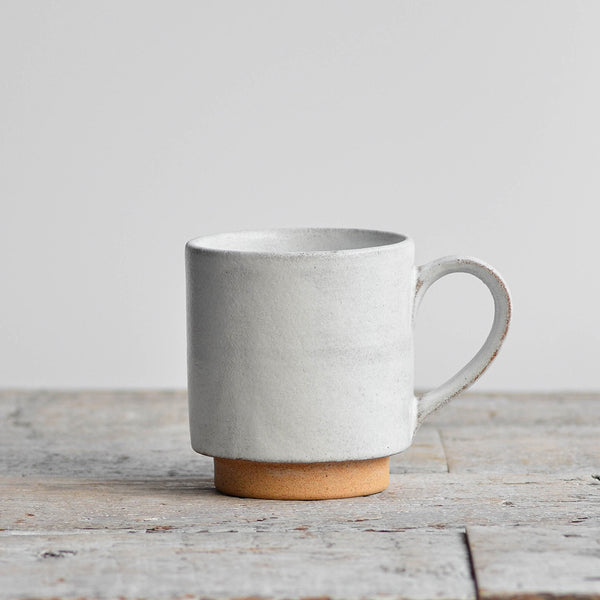 Ceramic Stackable Tea Mug, Snow White, Unglazed - Nom Living