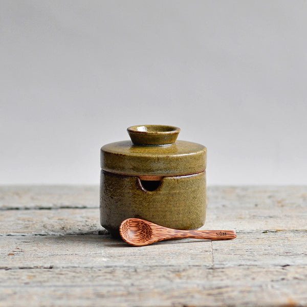 Stoneware ceramic Sugar Jar container, Green - Nom Living