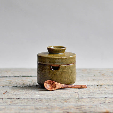 Sugar Bowl with Spoon, Green