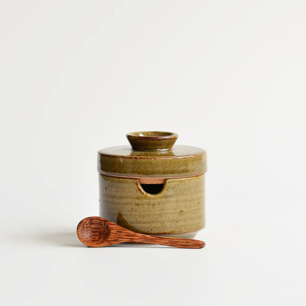 Sugar Bowl with Spoon, Green