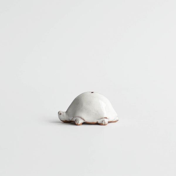 Mini Tortoise Incense Holder, White
