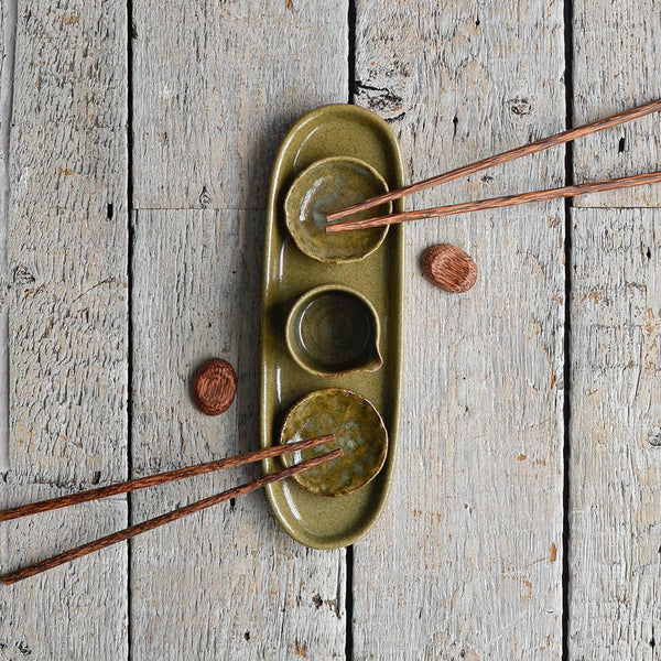 Ceramic Sushi Set, Green - Nom Living