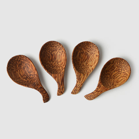 Round Jar Scoop, Coconut Palm Wood