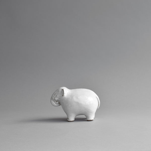 Elephant Sculpture, Medium Snow White