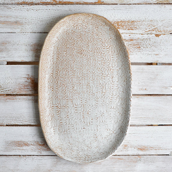 Organic Stoneware Oval Platter Large, Serving - Nom Living