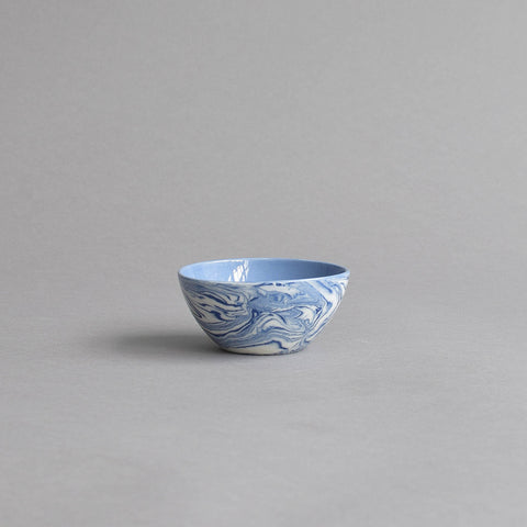 Marbled Condiment Bowl, Blue & White