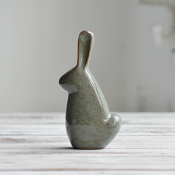 Nom Living - Ceramic Bunny Sculpture Small Celadon Grey