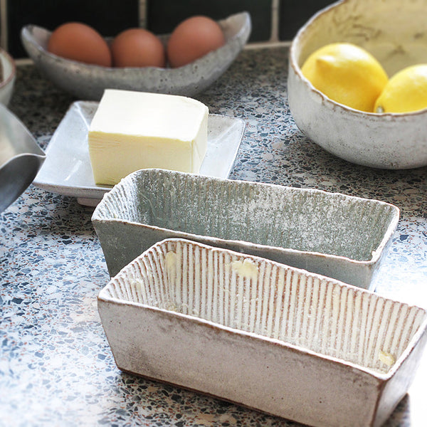 Rectangular Fluted Loaf Mould, Small Snow White