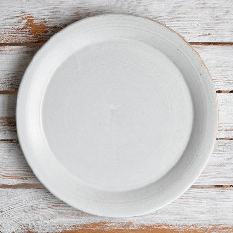 Hand Thrown Dinner Plate, Snow White