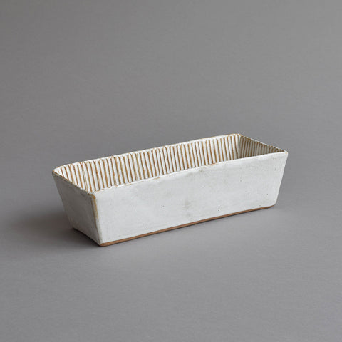 Rectangular Fluted Loaf Mould, Large Snow White