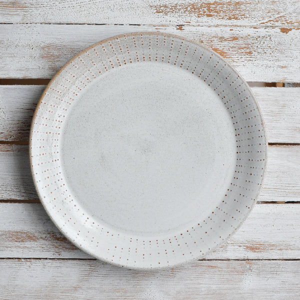Nom Living Stoneware Urchin Dinner Plate, Snow White Thin
