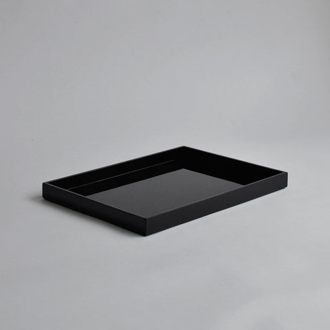 Small Rectangular Serving Tray, Gloss Black