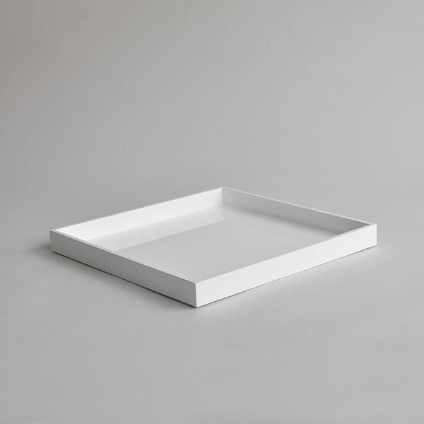 Square Serving Tray, White